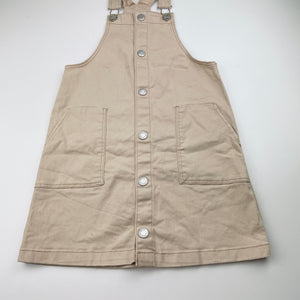 Girls H&M, stretch cotton overalls dress / pinafore, GUC, size 9, L: 66cm
