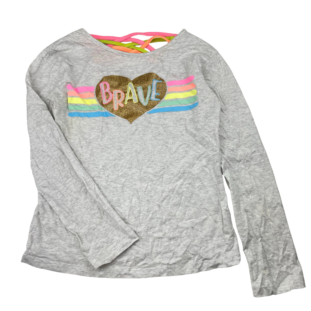 Girls Vitamins, grey marle long sleeve tee / top, GUC, size 12-13,  