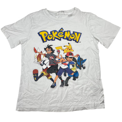 Boys H&M, POKEMON white cotton tee / top, EUC, size 7-8,  