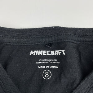 Boys Mojang, Minecraft black cotton tee / top, GUC, size 8,  