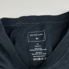 Load image into Gallery viewer, Boys Quiksilver, regular fit black cotton tee / top, GUC, size 10,  