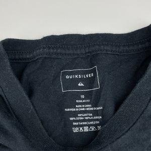 Boys Quiksilver, regular fit black cotton tee / top, GUC, size 10,  