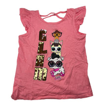 Load image into Gallery viewer, Girls LOL Surprise, flip sequin pink cotton top, no size, armpit to armpit: 32cm, GUC, size 5-6,  