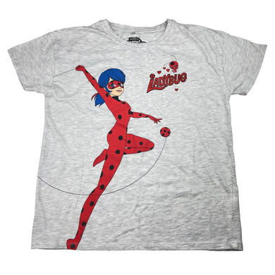 Girls ZAGTOON, Miraculous Ladybug grey marle tee / top, EUC, size 14,  