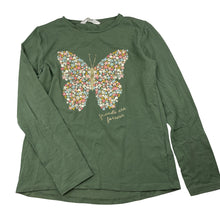 Load image into Gallery viewer, Girls H&amp;M, stretchy long sleeve tee / top, butterfly, EUC, size 9-10,  