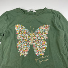 Load image into Gallery viewer, Girls H&amp;M, stretchy long sleeve tee / top, butterfly, EUC, size 9-10,  
