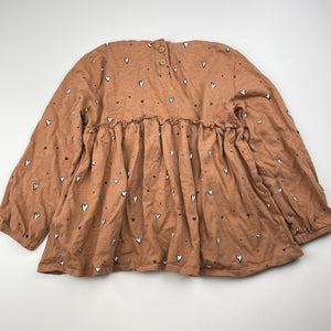 Girls Zara, cotton long sleeve top, hearts, GUC, size 4-5,  