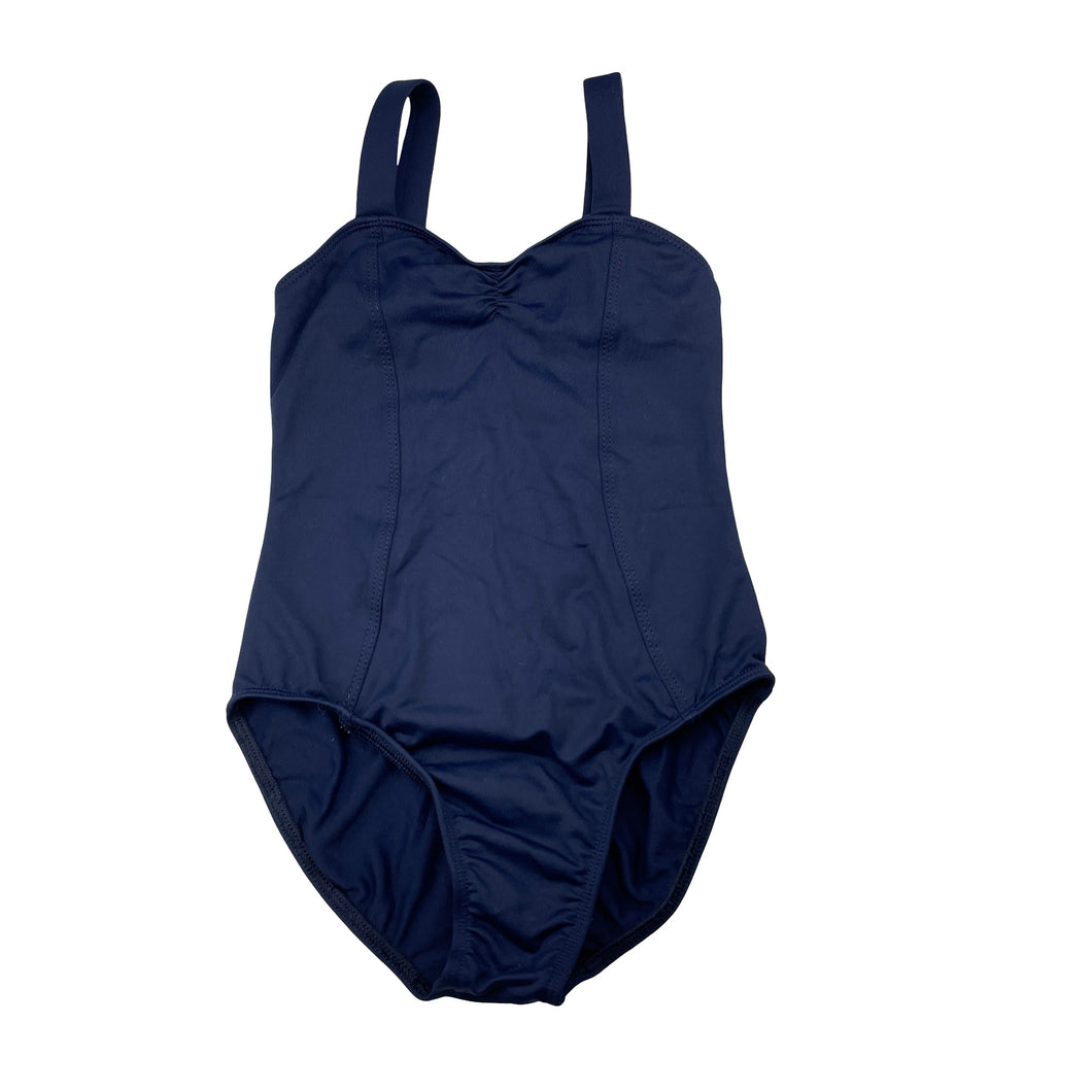 Girls BLOCH, navy overture ballet / dance leotard, Sz: M, EUC, size 6-7,  