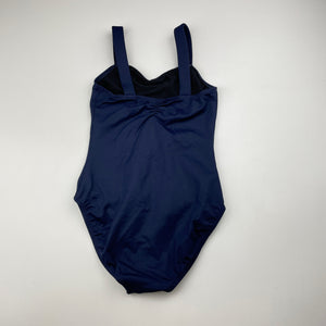 Girls BLOCH, navy overture ballet / dance leotard, Sz: M, EUC, size 6-7,  
