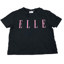 Load image into Gallery viewer, Girls ELLE, black cotton cropped tee / top, EUC, size 12-13,  