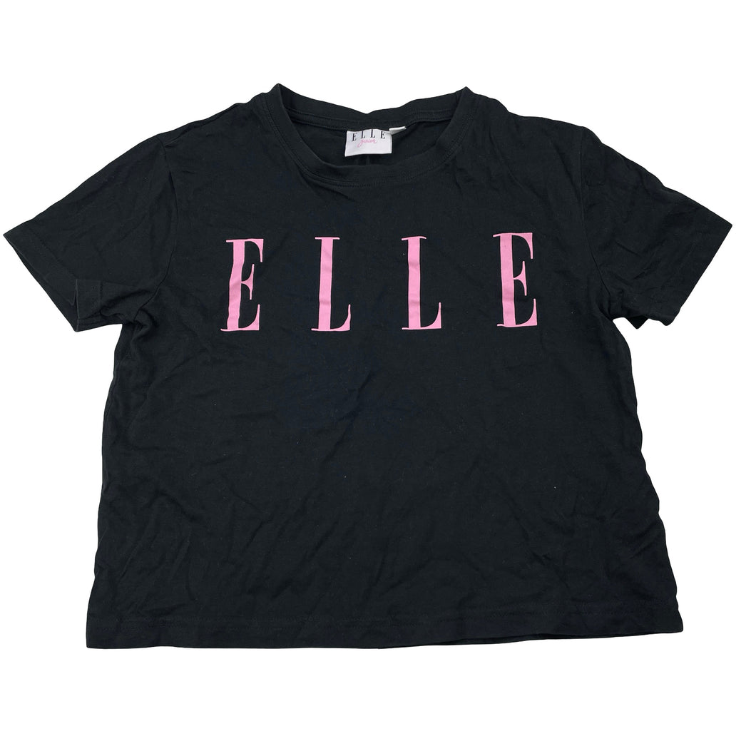 Girls ELLE, black cotton cropped tee / top, EUC, size 12-13,  