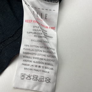 Girls ELLE, black cotton cropped tee / top, EUC, size 12-13,  
