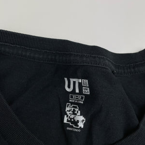 Boys Uniqlo, Nintendo black cotton tee / top, GUC, size 11-12,  
