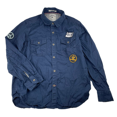 Boys Lee Cooper, navy lightweight cotton long sleeve shirt, GUC, size 9-10,  