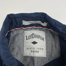 Load image into Gallery viewer, Boys Lee Cooper, navy lightweight cotton long sleeve shirt, GUC, size 9-10,  