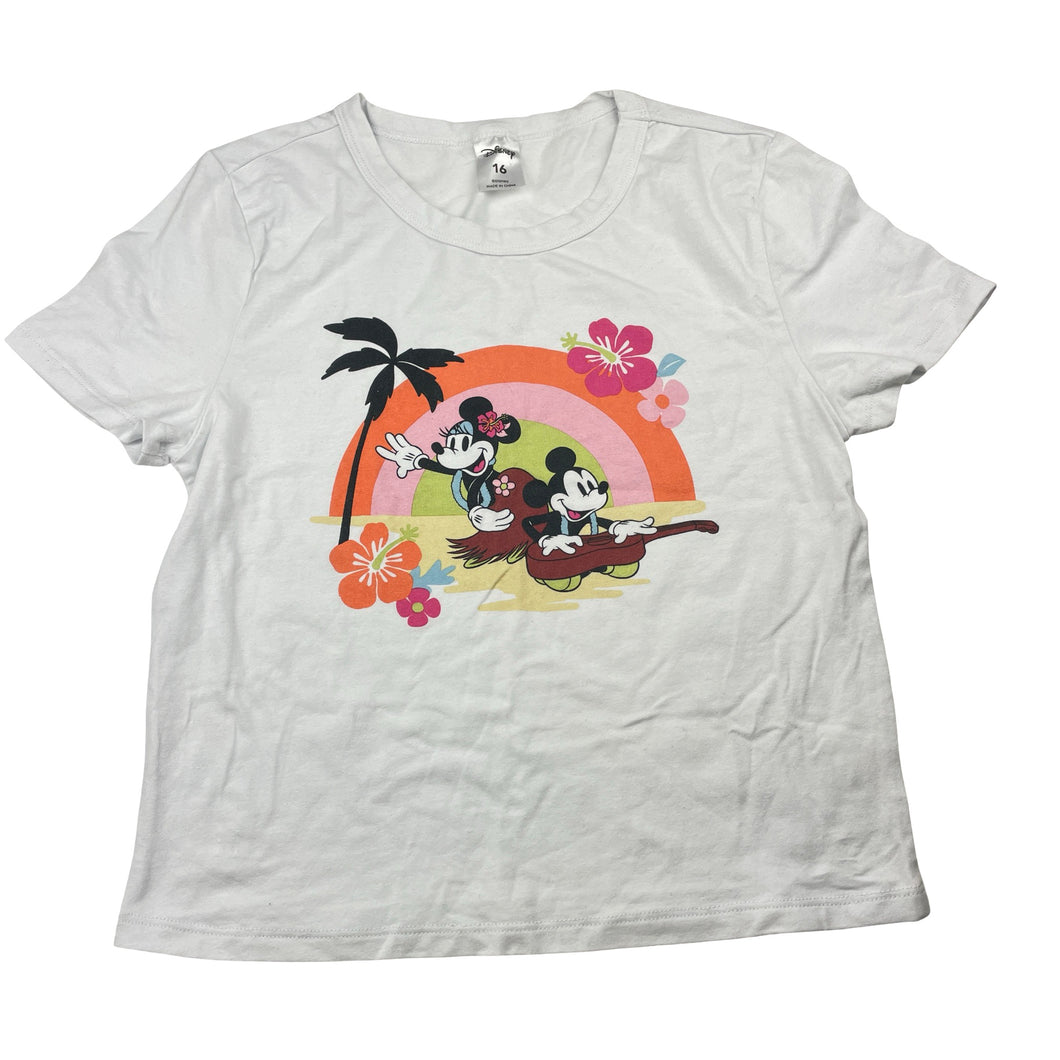 Girls Disney, Mickey & Minnie Mouse stretchy tee / top, GUC, size 16,  