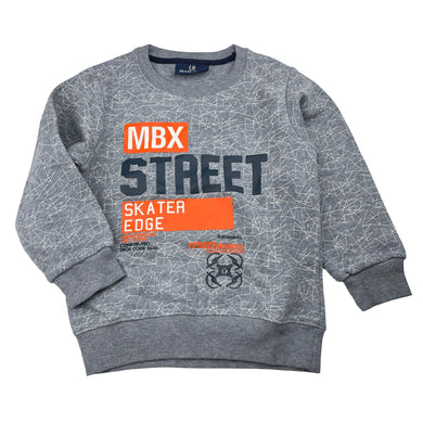 Boys MAIL BOX, fleece lined sweater / jumper, no size, armpit to armpit: 33cm, shoulder to cuff: 35cm, FUC, size 4-5,  