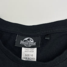 Load image into Gallery viewer, Boys Jurassic World, black cotton tee / top, dinosaurs, EUC, size 10,  
