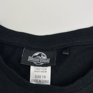 Boys Jurassic World, black cotton tee / top, dinosaurs, EUC, size 10,  