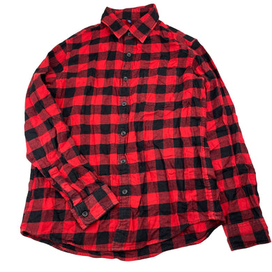 Boys Uniqlo, checked cotton long sleeve shirt, GUC, size 11-12,  