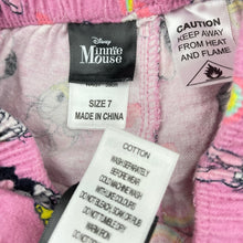 Load image into Gallery viewer, Girls Disney, Minnie Mouse flannel cotton winter pyjamas, GUC, size 7,  