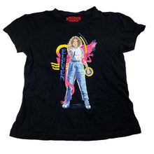 Load image into Gallery viewer, Girls STRANGER THINGS, black cotton tee / top, Sz: XXS, armpit to armpit: 42cm, EUC, size 12-14,  