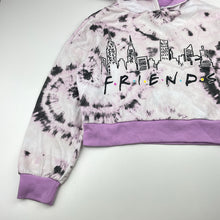 Load image into Gallery viewer, Girls F.R.I.E.N.D.S, fleece lined tie dyed cropped hoodie sweater, GUC, size 10,  