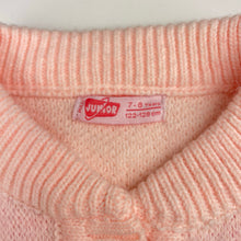 Load image into Gallery viewer, Girls MAXI JUNIOR, knit sweater / cardigan, denim sleeves, EUC, size 7-8,  