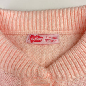 Girls MAXI JUNIOR, knit sweater / cardigan, denim sleeves, EUC, size 7-8,  