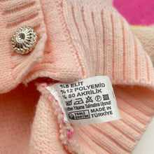 Load image into Gallery viewer, Girls MAXI JUNIOR, knit sweater / cardigan, denim sleeves, EUC, size 7-8,  
