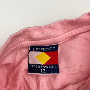 Girls Perfect Sportswear, pink cotton tee / top, Malta, EUC, size 12,  