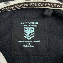 Load image into Gallery viewer, Boys NSW Rugby League, State of Origin Blues fleece lined hoodie sweater, GUC, size 14,  