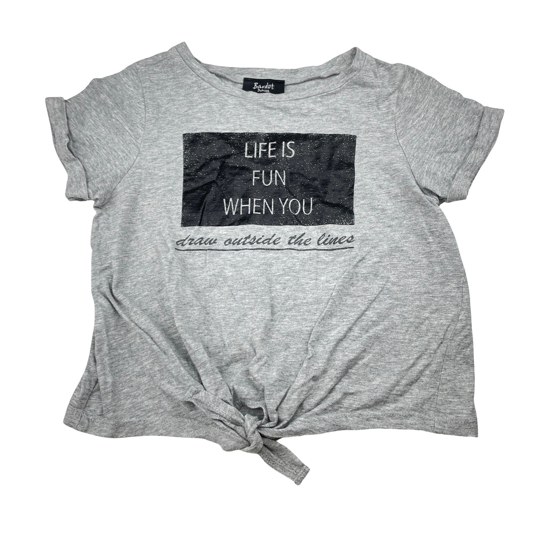 Girls Bardot Junior, cotton tie front tee / top, GUC, size 5,  