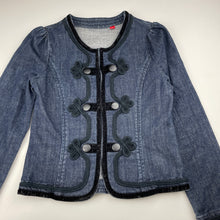 Load image into Gallery viewer, Girls Esprit, stretch denim jacket, armpit to armpit: 35cm, shoulder to cuff: 47cm, GUC, size 7-8,  
