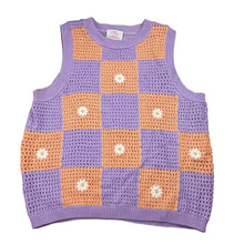 Load image into Gallery viewer, Girls Mango, knitted cotton vest, embroidered flowers, EUC, size 16,  
