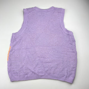 Girls Mango, knitted cotton vest, embroidered flowers, EUC, size 16,  