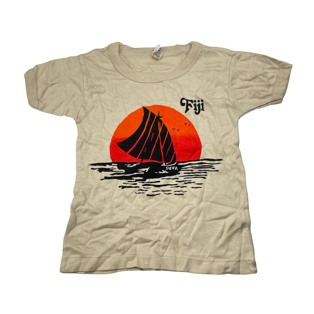 Boys GOLDEN WHEEL, soft feel tee / top, boat, no size, armpit to armpit: 27.5cm, EUC, size 2,  