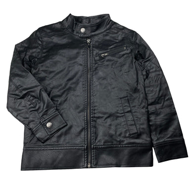 Boys POLAR GOOSE, black faux leather jacket, GUC, size 6,  
