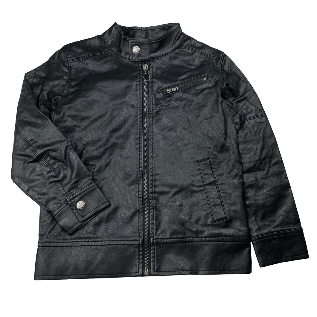 Boys POLAR GOOSE, black faux leather jacket, GUC, size 6,  