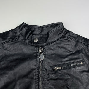 Boys POLAR GOOSE, black faux leather jacket, GUC, size 6,  