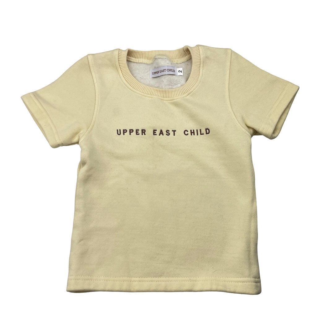Girls UPPER EAST CHILD, fleece lined short sleeve sweater top, GUC, size 2,  