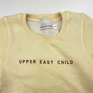 Girls UPPER EAST CHILD, fleece lined short sleeve sweater top, GUC, size 2,  