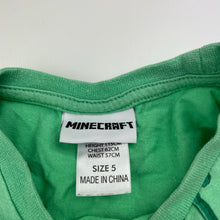 Load image into Gallery viewer, Boys Mojang, Minecraft green cotton tee / top, GUC, size 5,  