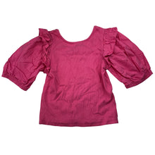 Load image into Gallery viewer, Girls Zara, pink ribbed puff sleeve top, EUC, size 10,  