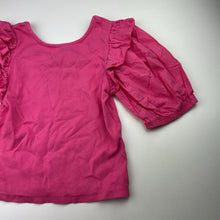 Load image into Gallery viewer, Girls Zara, pink ribbed puff sleeve top, EUC, size 10,  