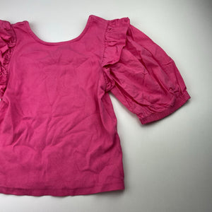 Girls Zara, pink ribbed puff sleeve top, EUC, size 10,  