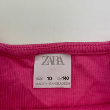 Load image into Gallery viewer, Girls Zara, pink ribbed puff sleeve top, EUC, size 10,  