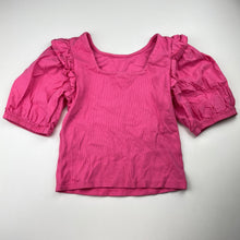 Load image into Gallery viewer, Girls Zara, pink ribbed puff sleeve top, EUC, size 10,  