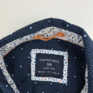 Boys CACTUS BOYS, navy lightweight cotton long sleeve shirt, EUC, size 5-6,  