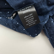 Load image into Gallery viewer, Boys CACTUS BOYS, navy lightweight cotton long sleeve shirt, EUC, size 5-6,  